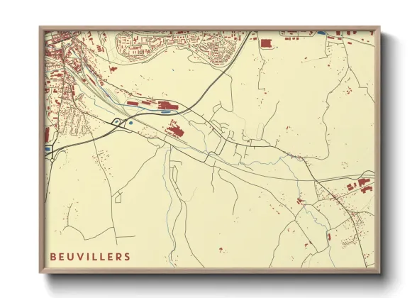 Une affiche de carte sur Beuvillers