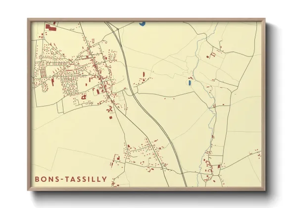 Une affiche de carte sur Bons-Tassilly