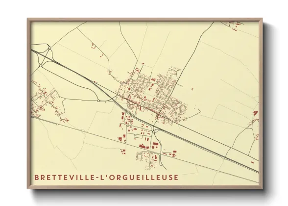 Une affiche de carte sur Bretteville-l'Orgueilleuse