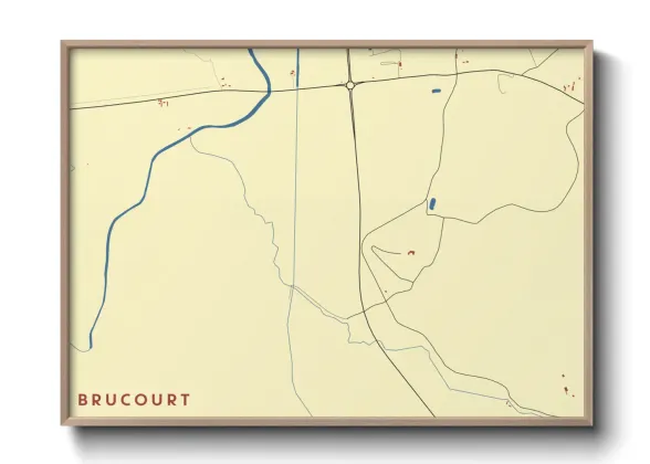 Une affiche de carte sur Brucourt