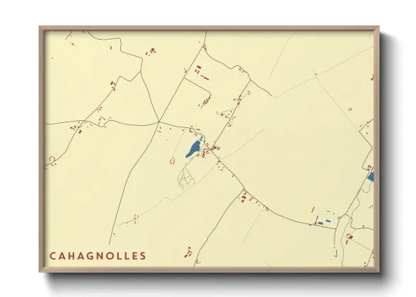 Une affiche de carte sur Cahagnolles