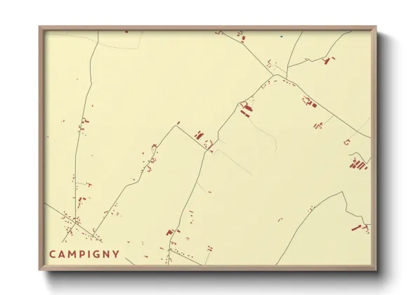Une affiche de carte sur Campigny
