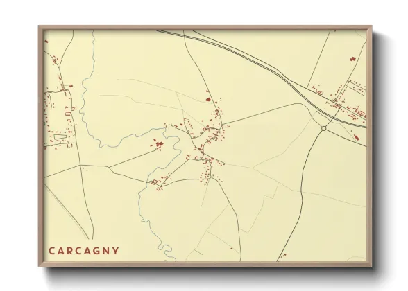 Une affiche de carte sur Carcagny