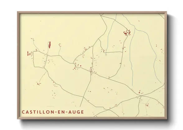 Une affiche de carte sur Castillon-en-Auge