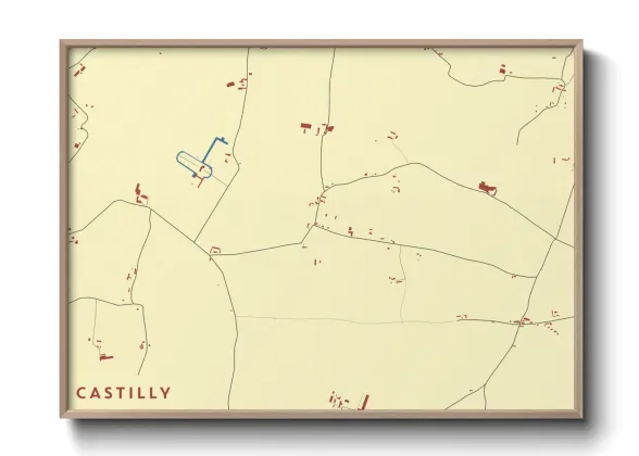 Une affiche de carte sur Castilly