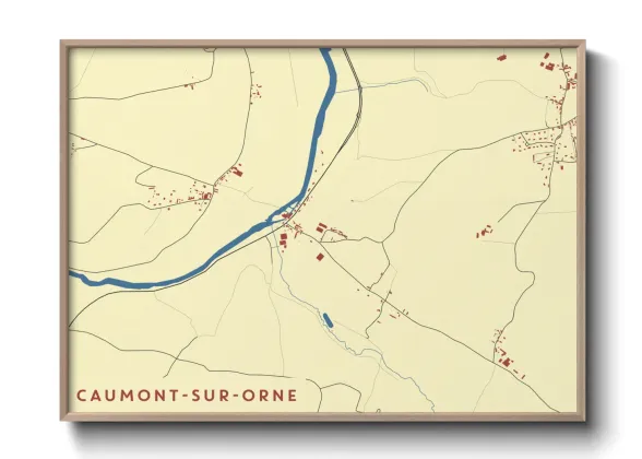 Une affiche de carte sur Caumont-sur-Orne