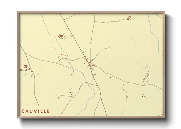 Une affiche de carte sur Cauville