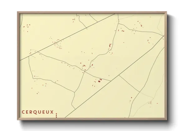 Une affiche de carte sur Cerqueux