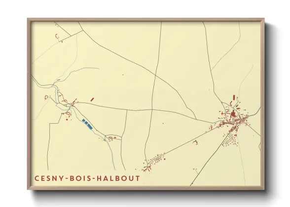 Une affiche de carte sur Cesny-Bois-Halbout
