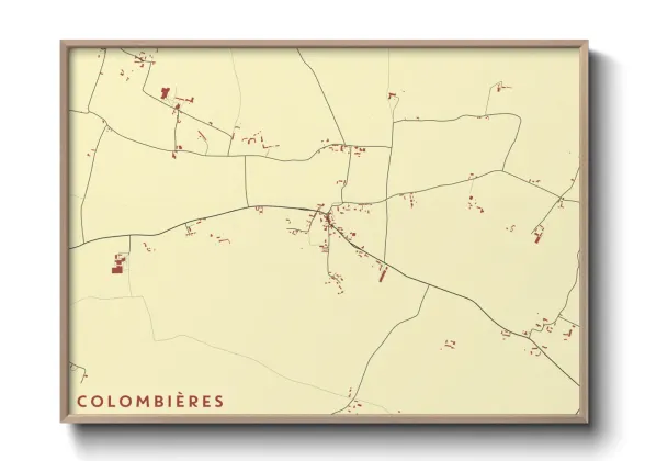 Une affiche de carte sur Colombières