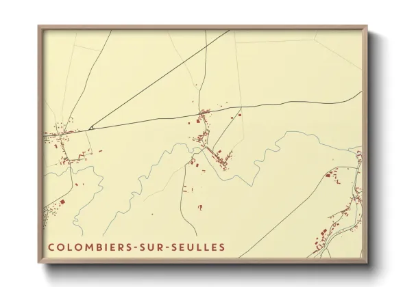 Une affiche de carte sur Colombiers-sur-Seulles