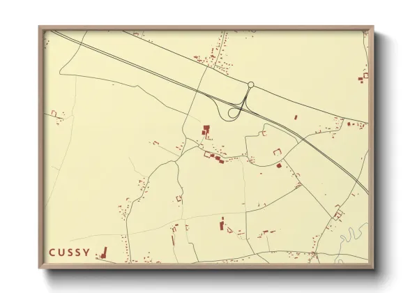 Une affiche de carte sur Cussy