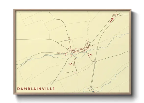 Une affiche de carte sur Damblainville