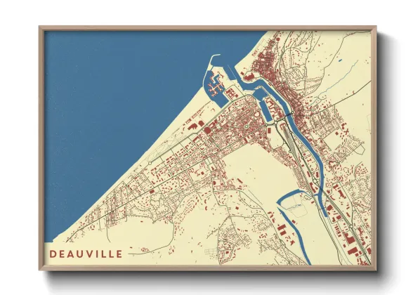 Une affiche de carte sur Deauville