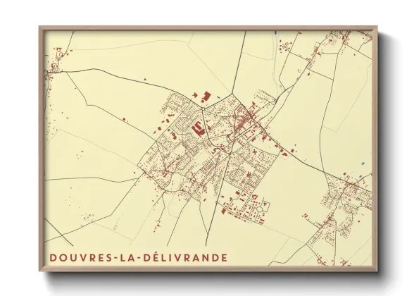 Une affiche de carte sur Douvres-la-Délivrande