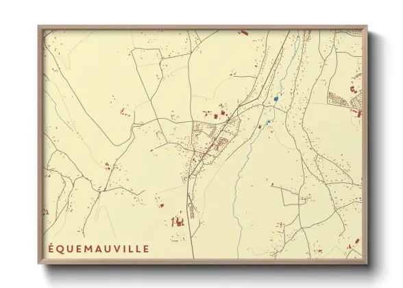 Une affiche de carte sur Équemauville