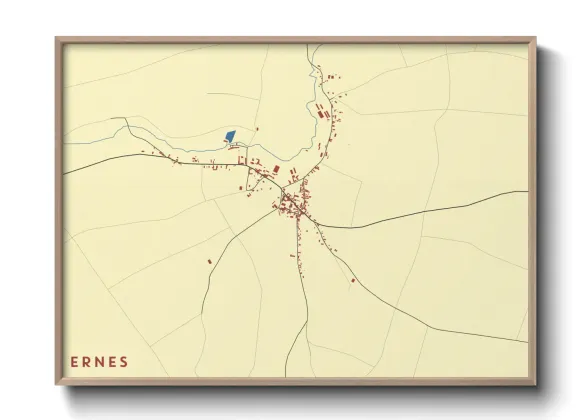 Une affiche de carte sur Ernes