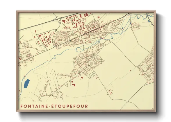 Une affiche de carte sur Fontaine-Étoupefour