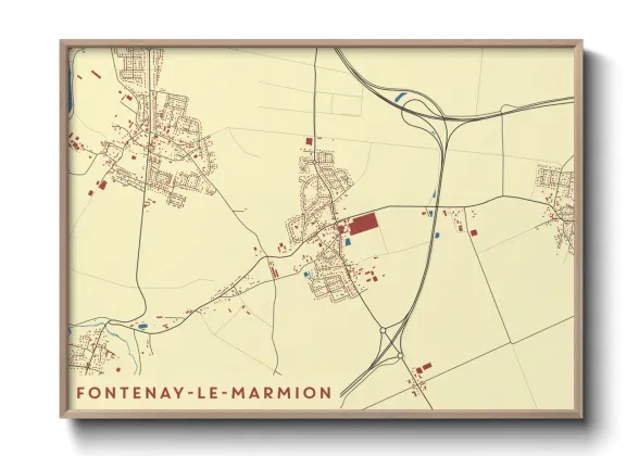 Une affiche de carte sur Fontenay-le-Marmion