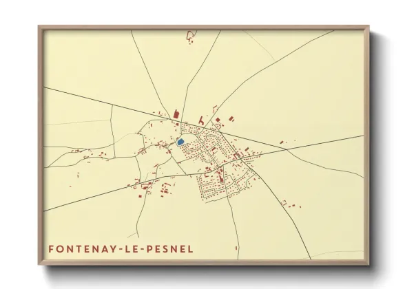 Une affiche de carte sur Fontenay-le-Pesnel