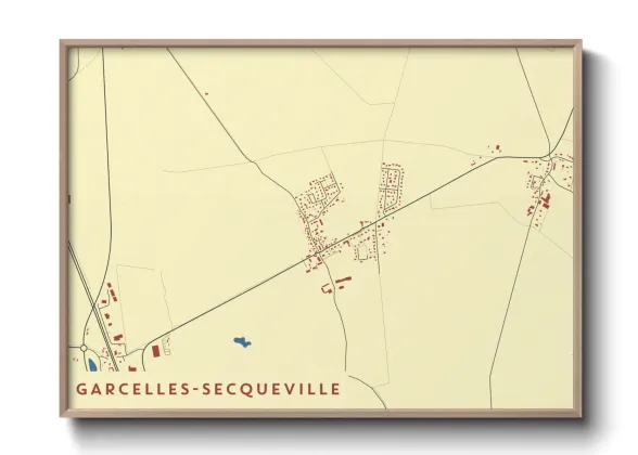 Une affiche de carte sur Garcelles-Secqueville