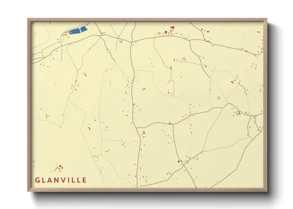 Une affiche de carte sur Glanville