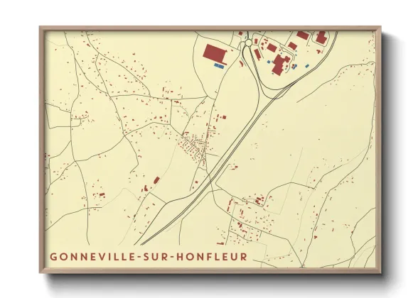 Une affiche de carte sur Gonneville-sur-Honfleur
