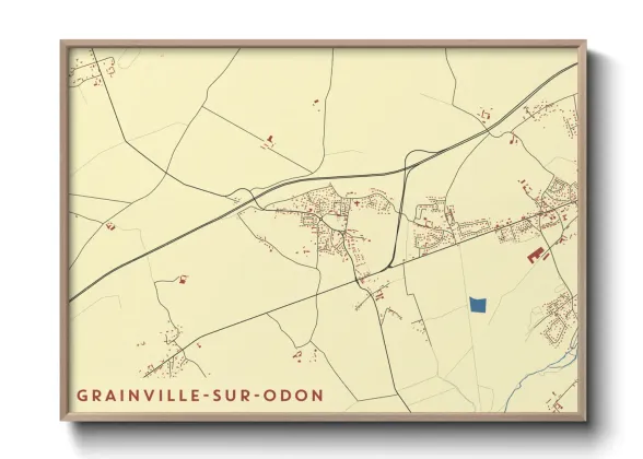 Une affiche de carte sur Grainville-sur-Odon