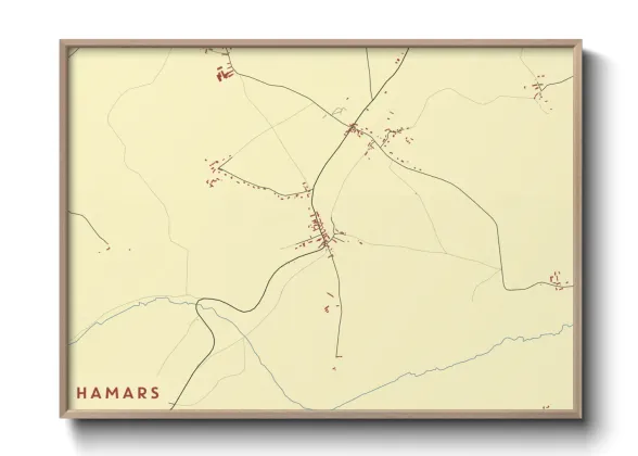 Une affiche de carte sur Hamars