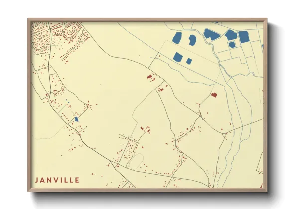 Une affiche de carte sur Janville