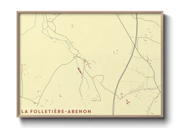 Une affiche de carte sur La Folletière-Abenon