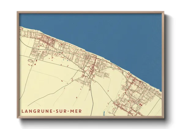 Une affiche de carte sur Langrune-sur-Mer