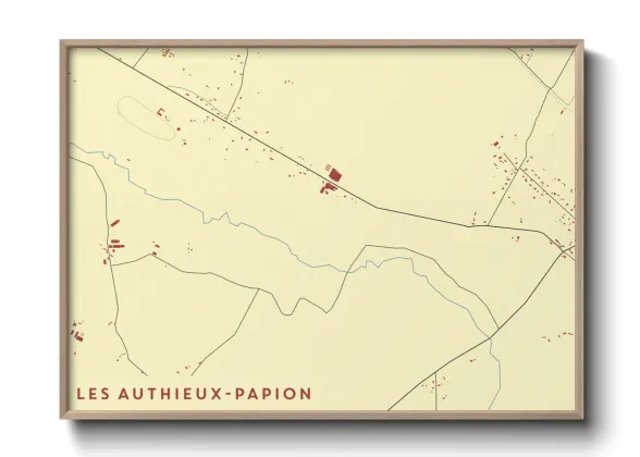 Une affiche de carte sur Les Authieux-Papion