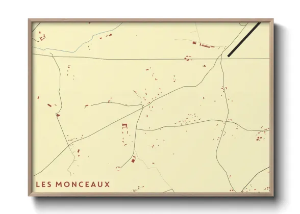 Une affiche de carte sur Les Monceaux