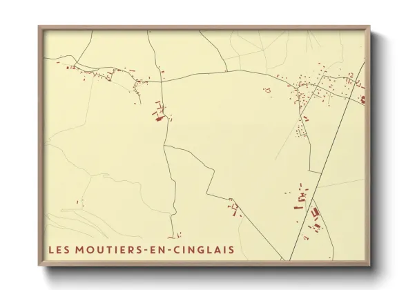 Une affiche de carte sur Les Moutiers-en-Cinglais
