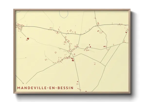 Une affiche de carte sur Mandeville-en-Bessin