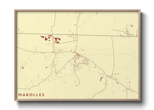 Une affiche de carte sur Marolles