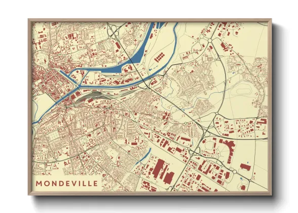 Une affiche de carte sur Mondeville