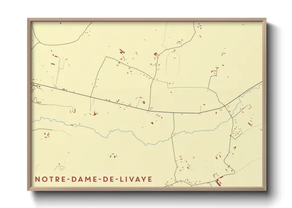 Une affiche de carte sur Notre-Dame-de-Livaye