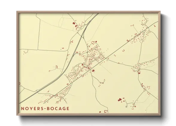 Une affiche de carte sur Noyers-Bocage