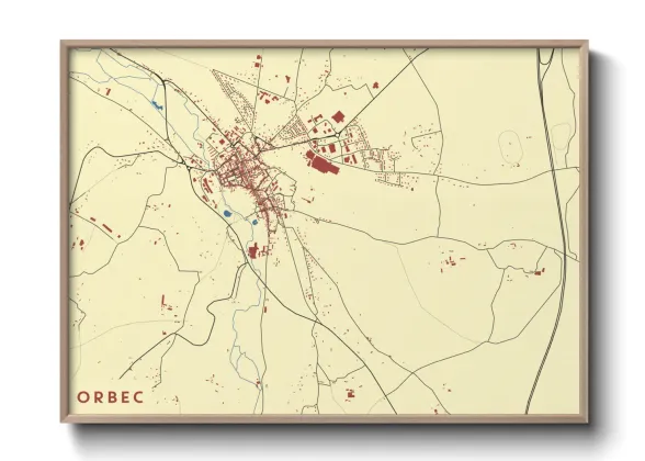 Une affiche de carte sur Orbec