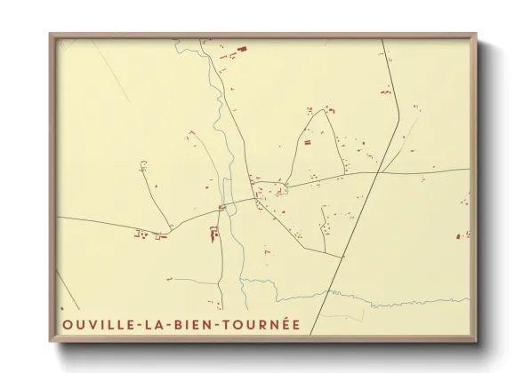Une affiche de carte sur Ouville-la-Bien-Tournée