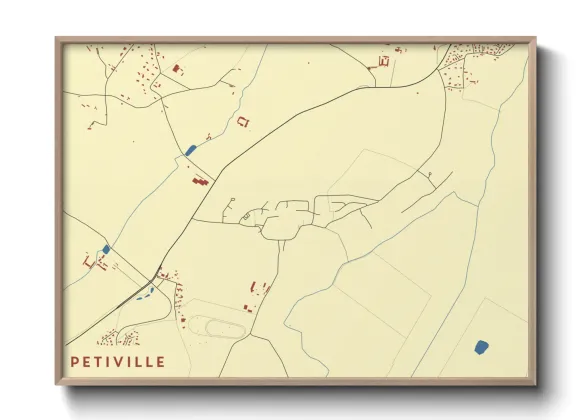 Une affiche de carte sur Petiville