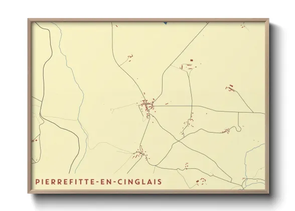 Une affiche de carte sur Pierrefitte-en-Cinglais