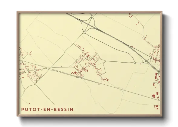 Une affiche de carte sur Putot-en-Bessin