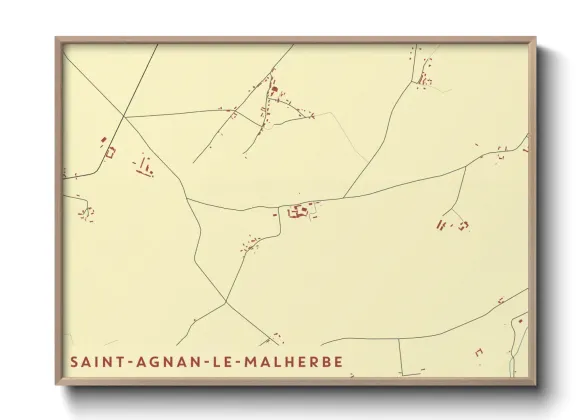 Une affiche de carte sur Saint-Agnan-le-Malherbe
