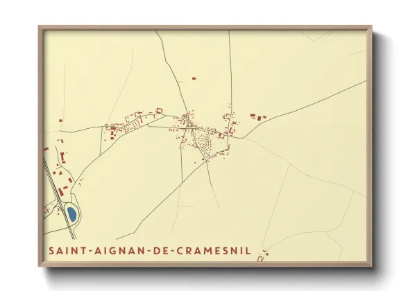 Une affiche de carte sur Saint-Aignan-de-Cramesnil