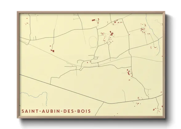 Une affiche de carte sur Saint-Aubin-des-Bois