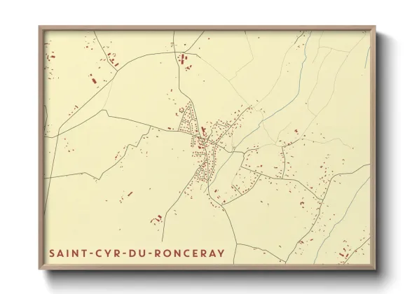 Une affiche de carte sur Saint-Cyr-du-Ronceray