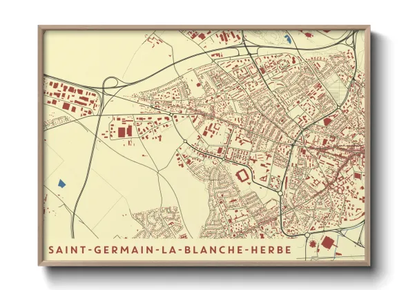 Une affiche de carte sur Saint-Germain-la-Blanche-Herbe